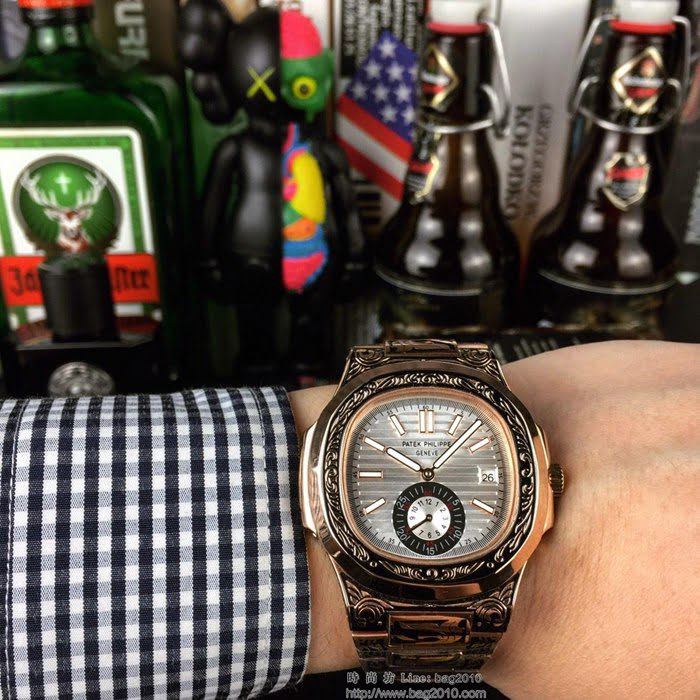 百達翡麗PATEK PHILPPE 鸚鵡螺系列 全自動機械機芯 精鋼雕花錶帶 男士腕表  wssb4276